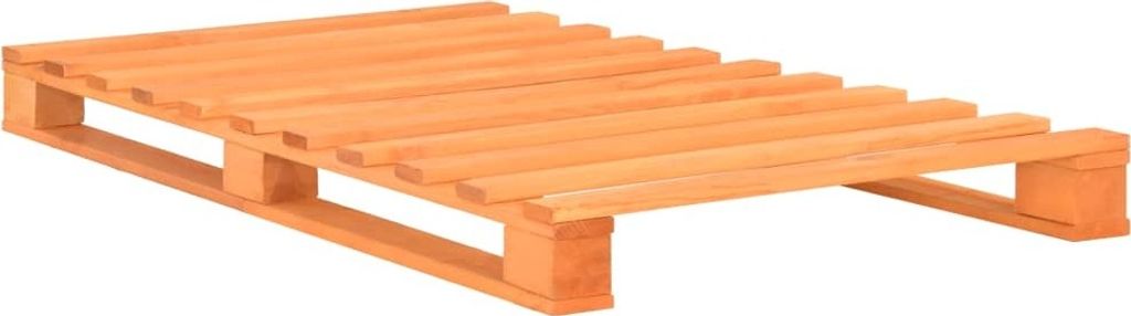 vidaXL Lit de palette brun pin massif 90×200 cm Image du produit 