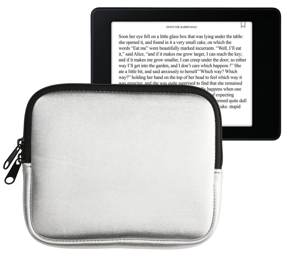 kwmobile Schutztasche für eReader - Neopren Tasche Hülle Cover Case Schutzhülle Silber - 17,5 x 14,7 cm Innenmaße