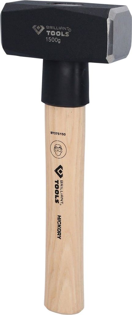 Brilliant Tools Fäustel mit Hickory-Stiel, 1500 g