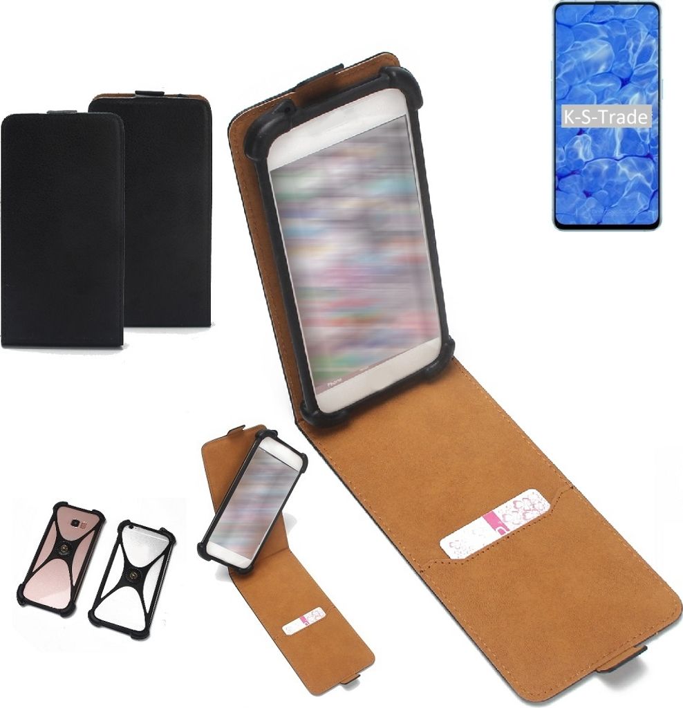 K-S-Trade Handyhülle Schutzhülle kompatibel mit Oppo Reno6 5G Hülle Case Cover Flip Style Bumper schwarz 1x