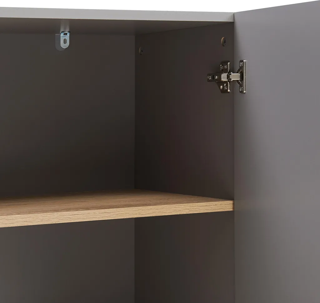 Buffet Starvili Gris : Solution de Rangement Compacte pour Petit Salon - 7
