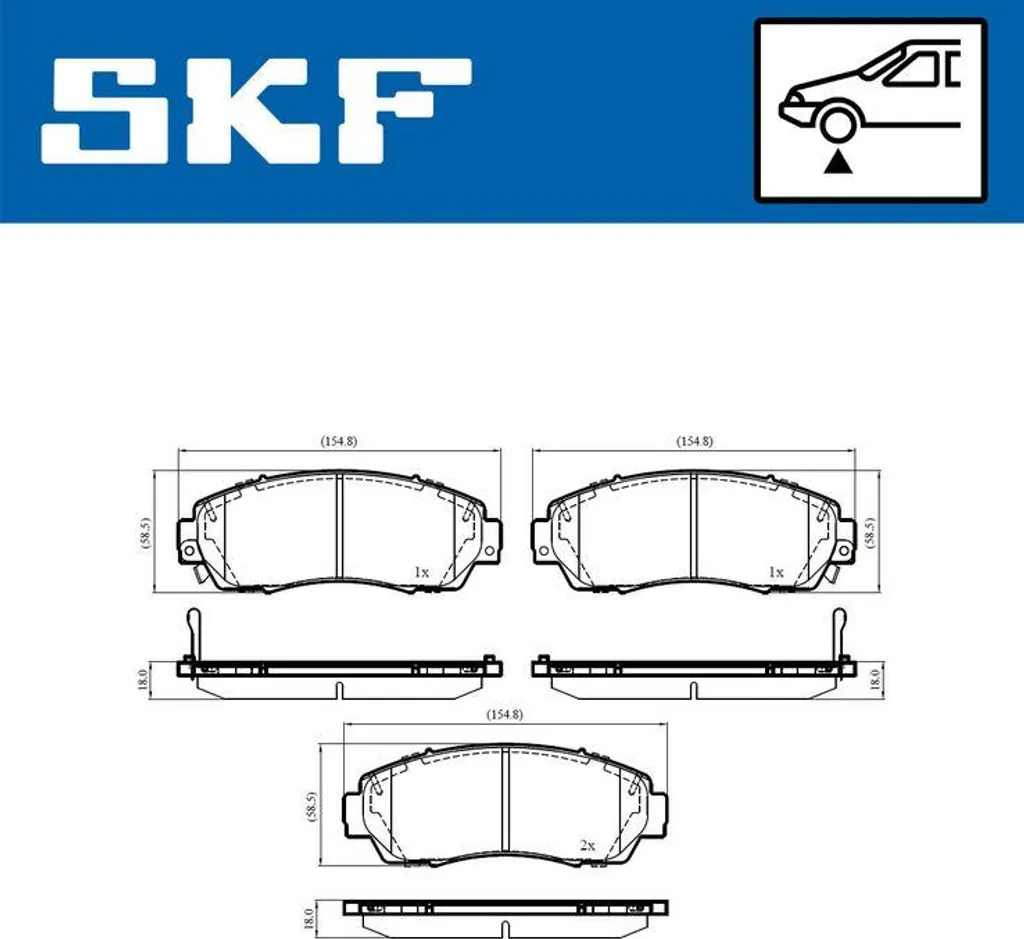 Jeu de plaquettes de frein à disque SKF compatible avec Honda Civic CR-V