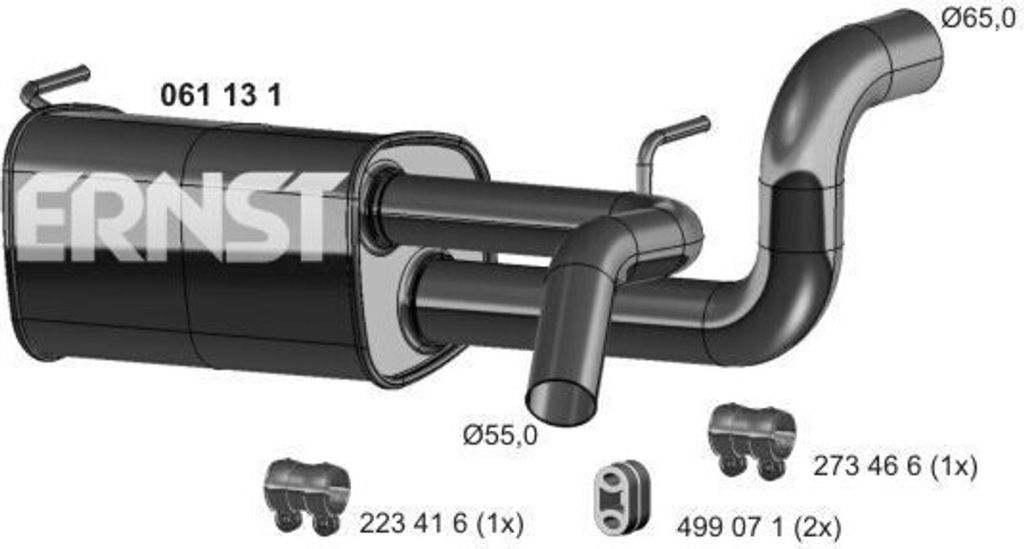 ERNST 061131 Endschalldämpfer für OPEL ZAFIRA TOURER C (P12) Auspuff