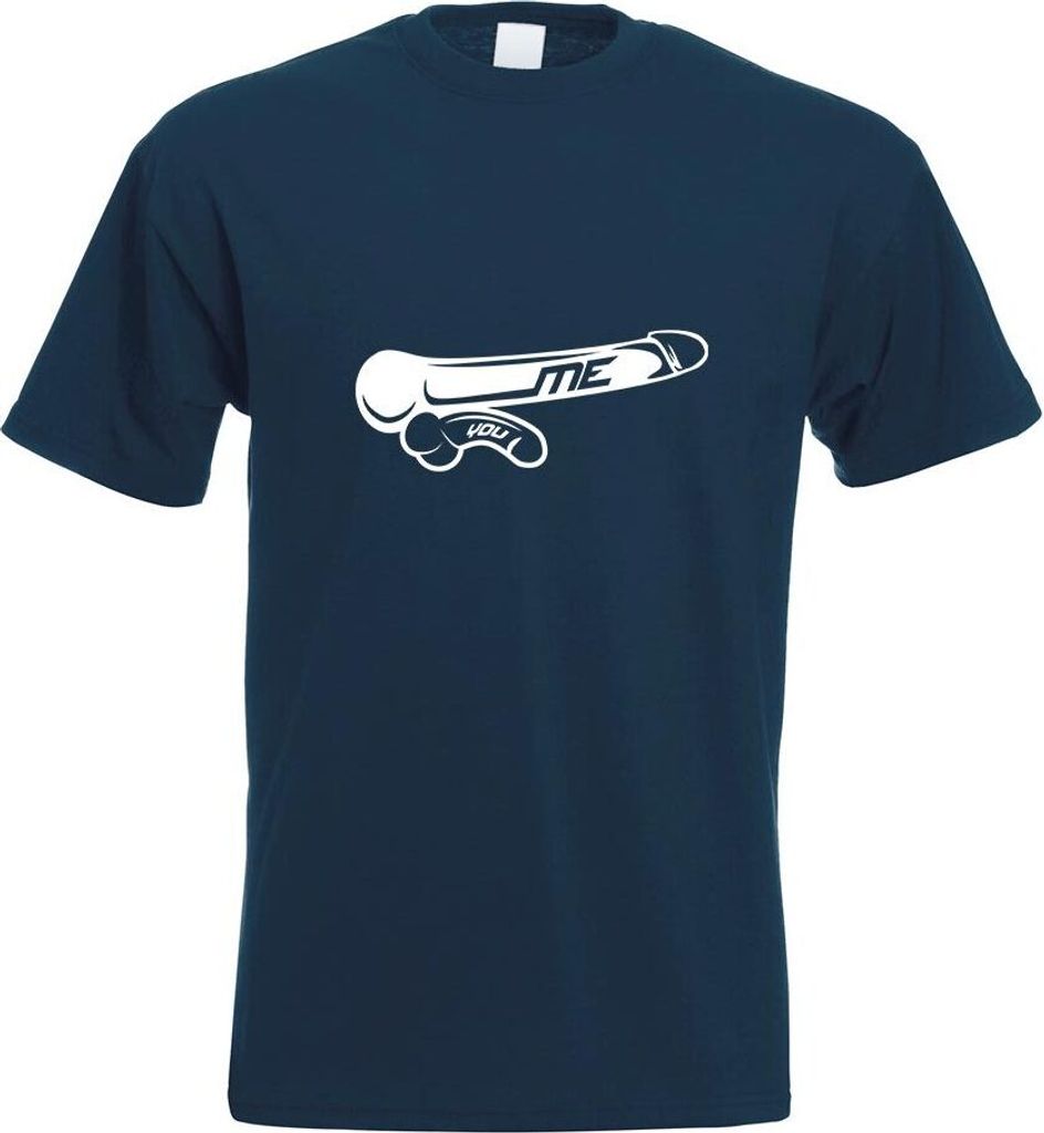 Kiwistar - T-Shirt - Navy - Me vs. You - Größenvergleich Motiv Bedruckt Funshirt Design Print - mit Motiv Bedruckt - Funshirt Design - Sport - Fr...