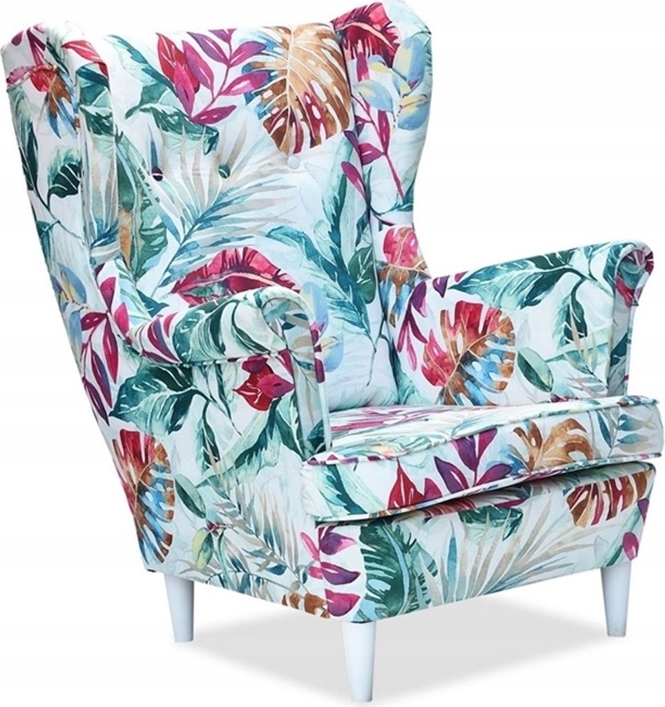 Family Meble Ohrensessel Print Relaxsessel Skandinavisch Bequemer Sessel Loungesessel Fernsehsessel Für Wohnzimmer Schlafzimmer Büro (M 131)
