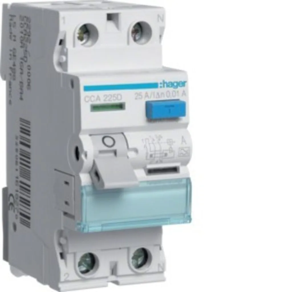 Interrupteur différentiel 25A 10mA bipolaire CCA225D pour tableau
