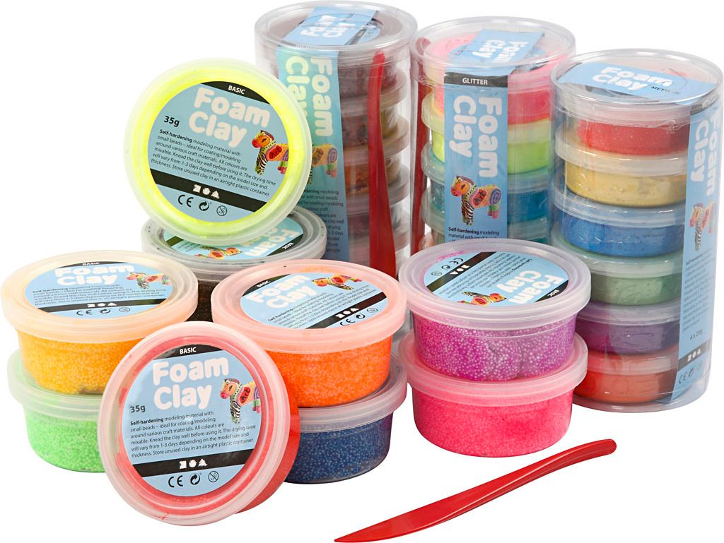 Foam Clay Modelliermasse Set groß mit Glitzer und Metallic Produktbild 