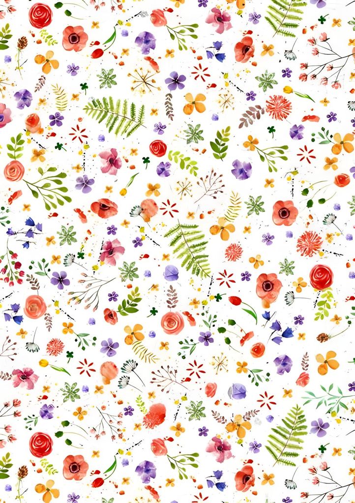 HEYDA 204879457 Transparentpapier Aquarellblumen Rollen 50 x 70 cm