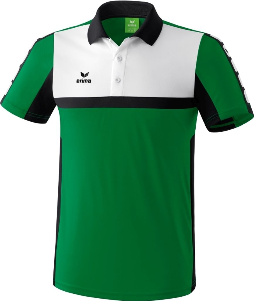 Erima CLASSIC 5-CUBES Poloshirt Kinder smaragd/schwarz/weiß 140