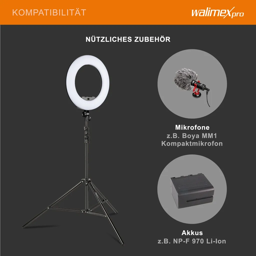 Kit Éclairage Vidéo LED 60W Ring Light pour Streaming et Vlogging Pro