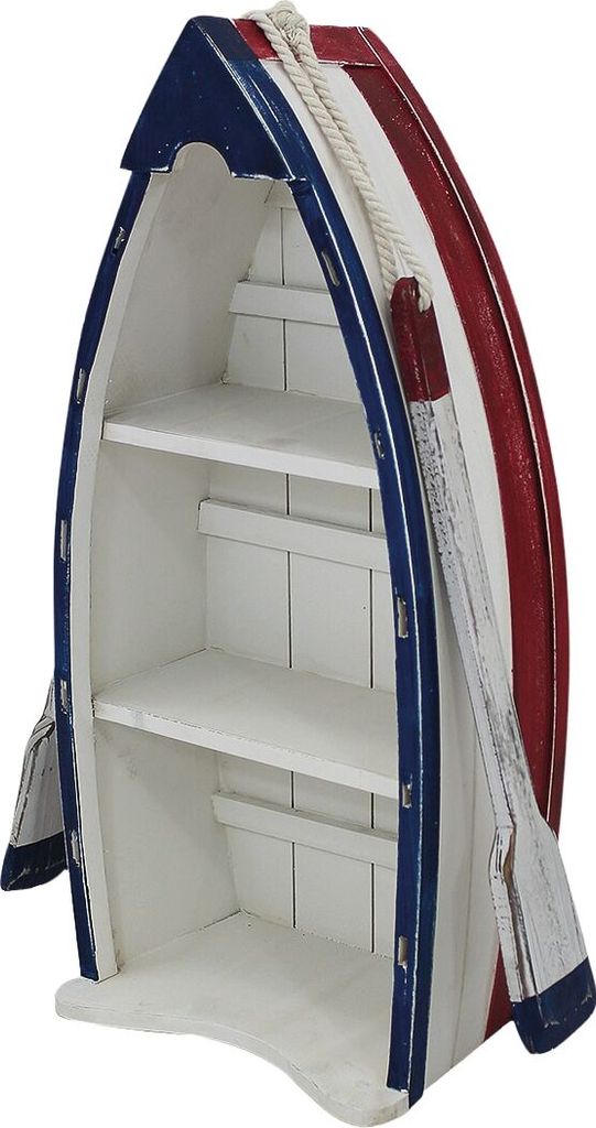 Bootsregal mit Paddel Holz Deko Maritime Aufbewahrung Antik-Stil 49cm