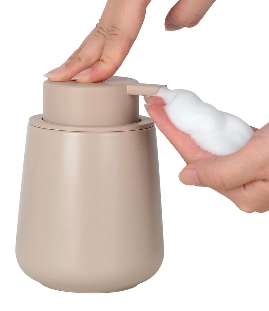Seifenspender, Spülmittelspender, nachfüllbarer Keramik-Seifenspender (350 ml), großer Pumpkopf für einfaches Betätigen, geeignet für Handsei...