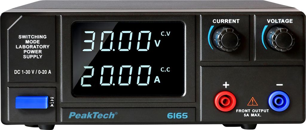 PEAKTECH Labornetzgerät P 6165, 1...30 V, 0...20 A, 600 W