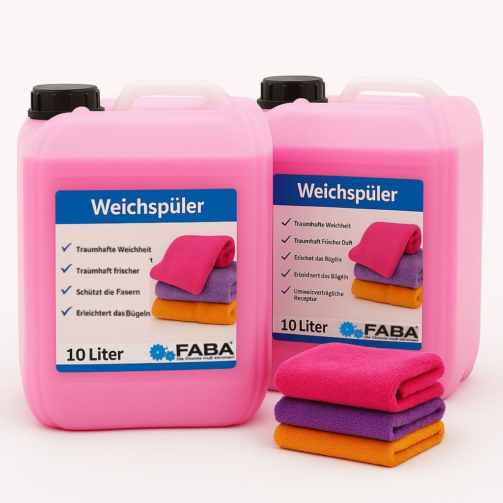 Weichspüler ROSE, 2 x 10 Liter inkl. Auslaufhilfe. Produktbild 