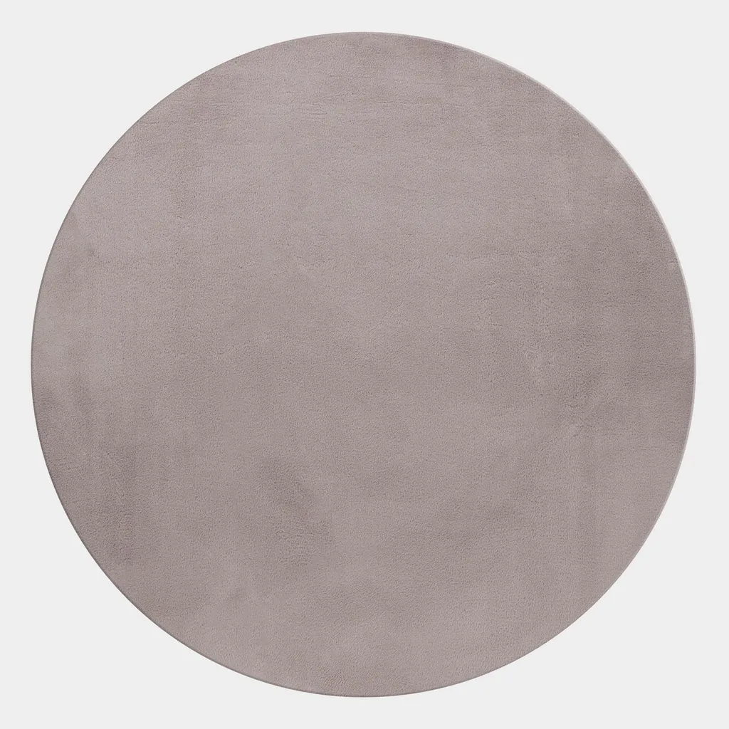 Tapis Shaggy rond beige 200cm style scandinave poils longs et soyeux