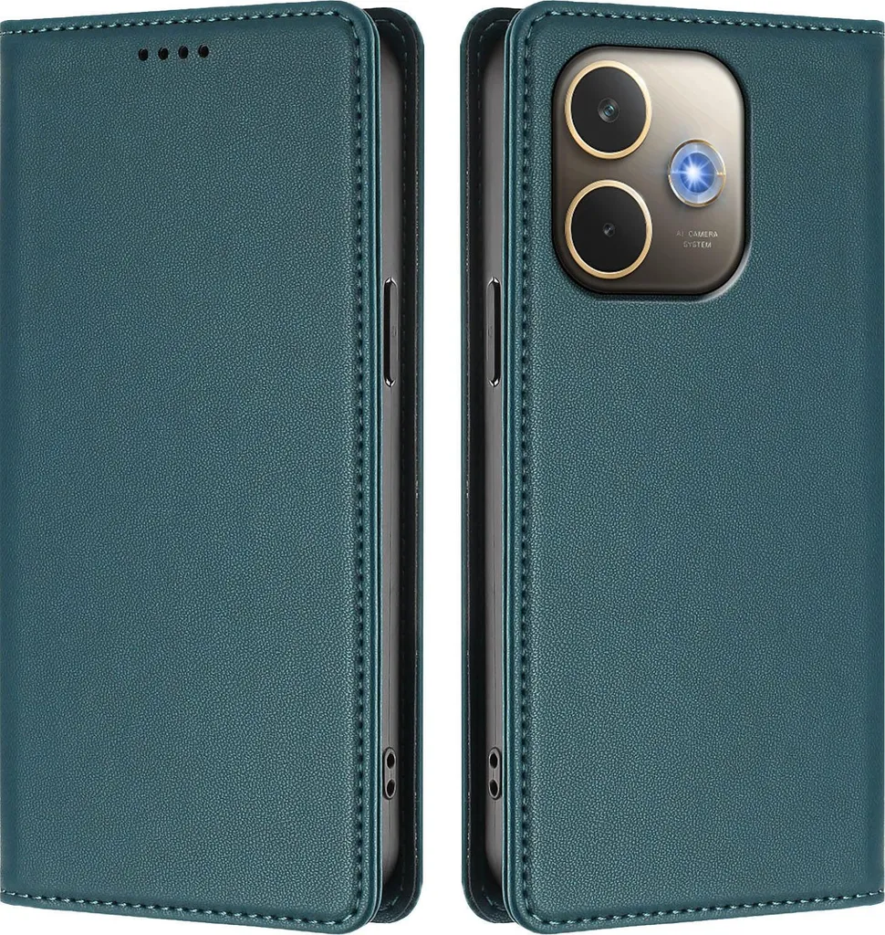 Custodia Verde Oppo A5 Pro: L'Accessorio Glamour in Finto Cuoio