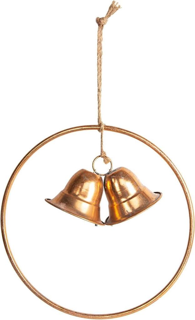 Metall Ring mit Glocken kupferfarben Gold - für Tür & Wand Ø 38 cm