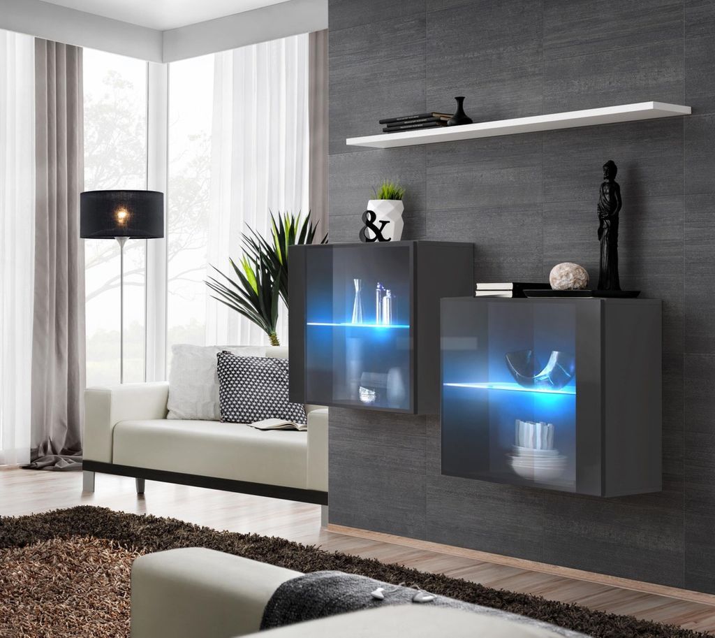 Luxus Möbel Wohnzimmer Komplett Wohnwand Holz Einrichtung Wandschrank Wand Regal