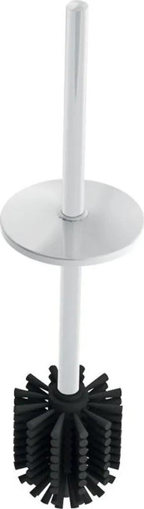 Brosse WC avec couvercle en acier inoxydable laqué blanc mat