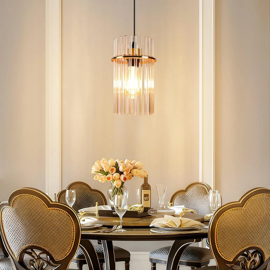 Suspension de Bar et Café Design Doré Luminaire de Plafond Verre E27