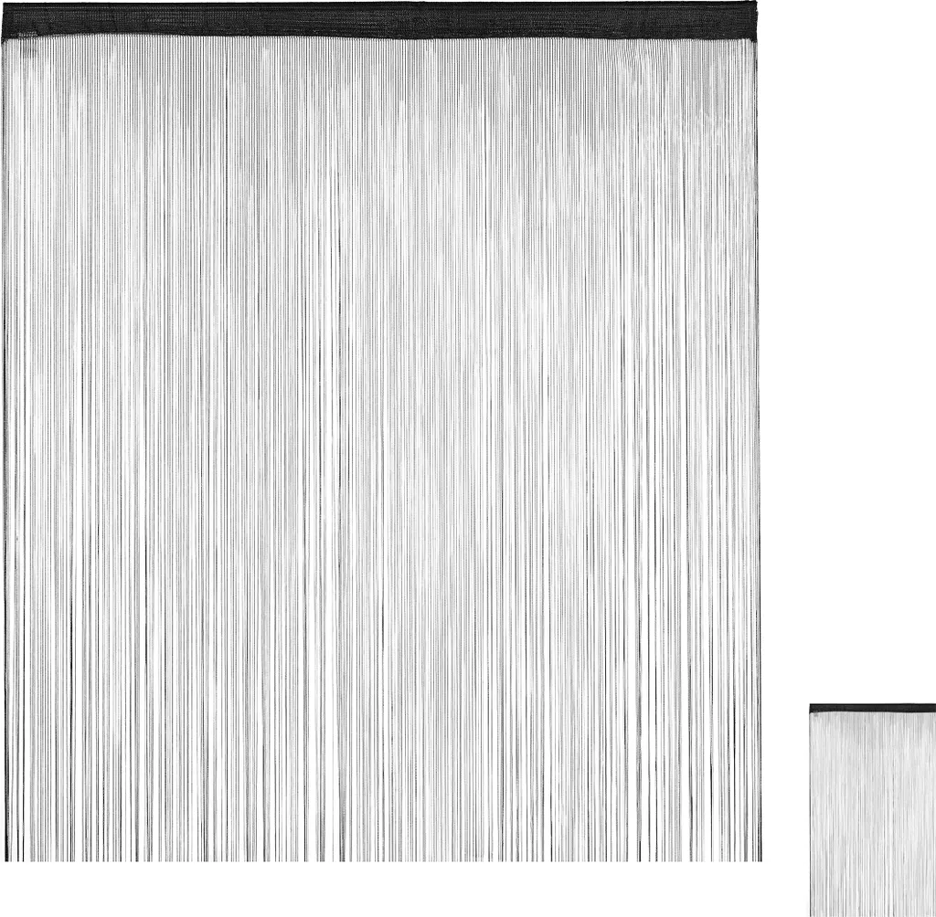 Set 3 Tende a Corda Relaxdays Nere 145x245 cm - Design per Interni - 1