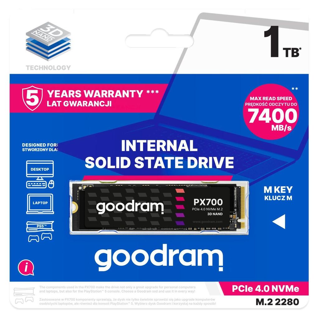 Goodram PX700, SSDPR-PX700-01T-80, Disco de estado sólido Imagen del producto 