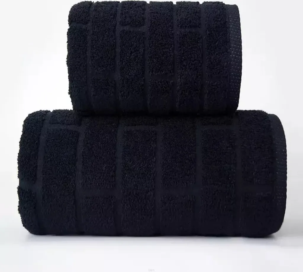 Telo Doccia Greno Brick Nero 70x140 - Cotone 500g/m2 per Famiglia