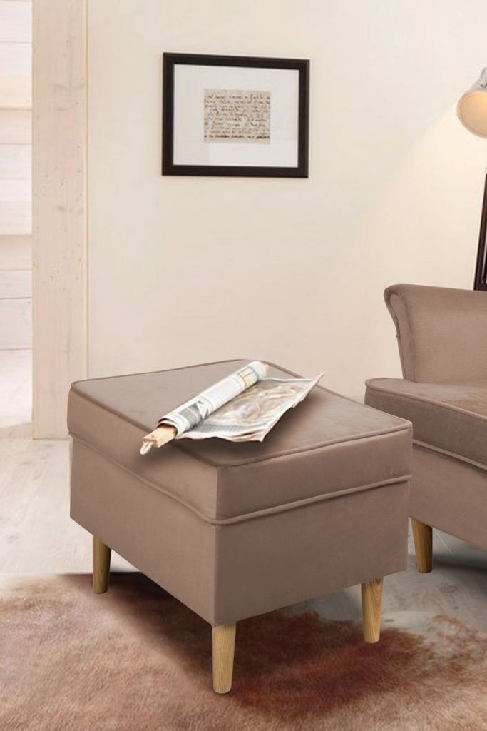 Hocker Teramo IV Fußhocker Schlafzimmer Wohnzimmer (Kronos 27 - rosa)