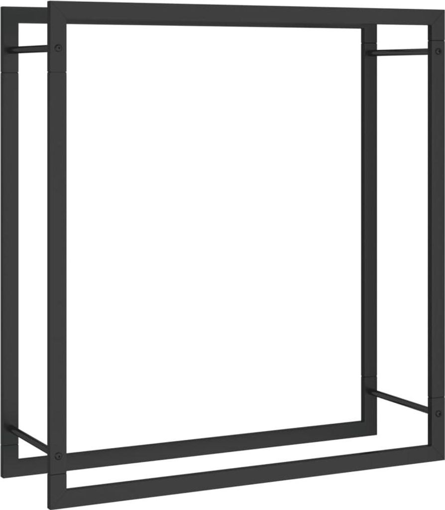 vidaXL Brennholzregal Mattschwarz 80x28x86 cm Stahl