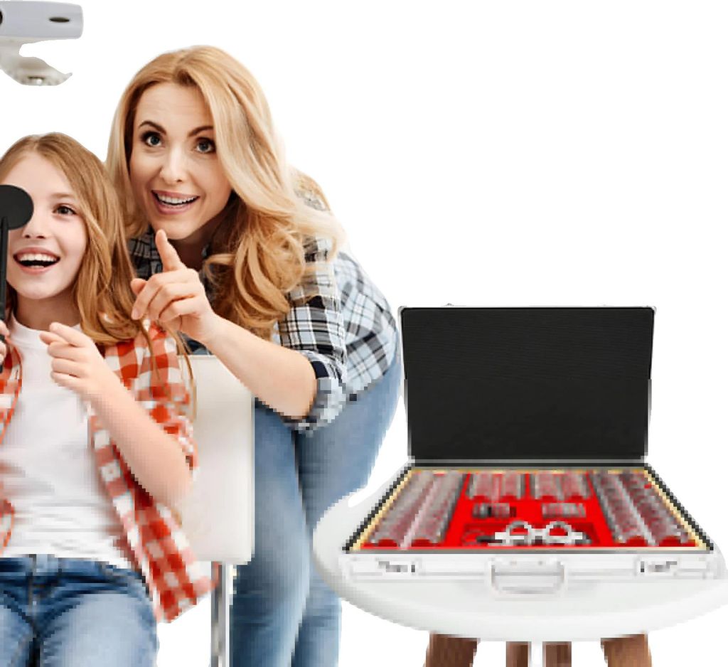 Optisches Probierlinsen-Set, 266 Linsen, Metallrahmen