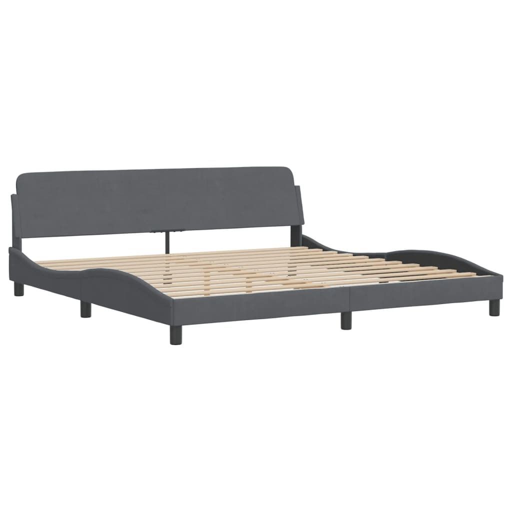 Bettgestell "Dover" Dunkelgrau 200x200 cm Samt