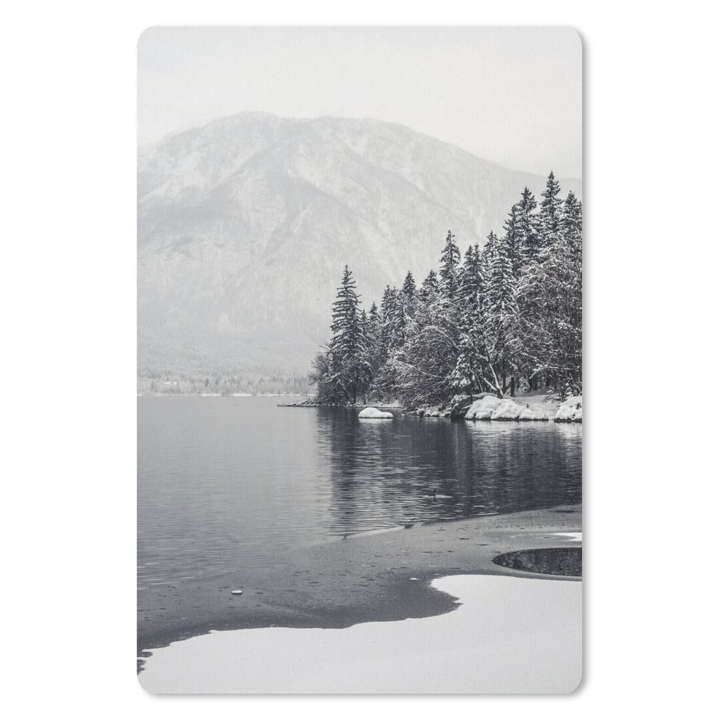 MuchoWow Mauspad Mousepad Wasser - Winter - Natur - Kiefernbaum 18x27 cm - Mousepads - Maus Mat - Pad - Mausunterlage