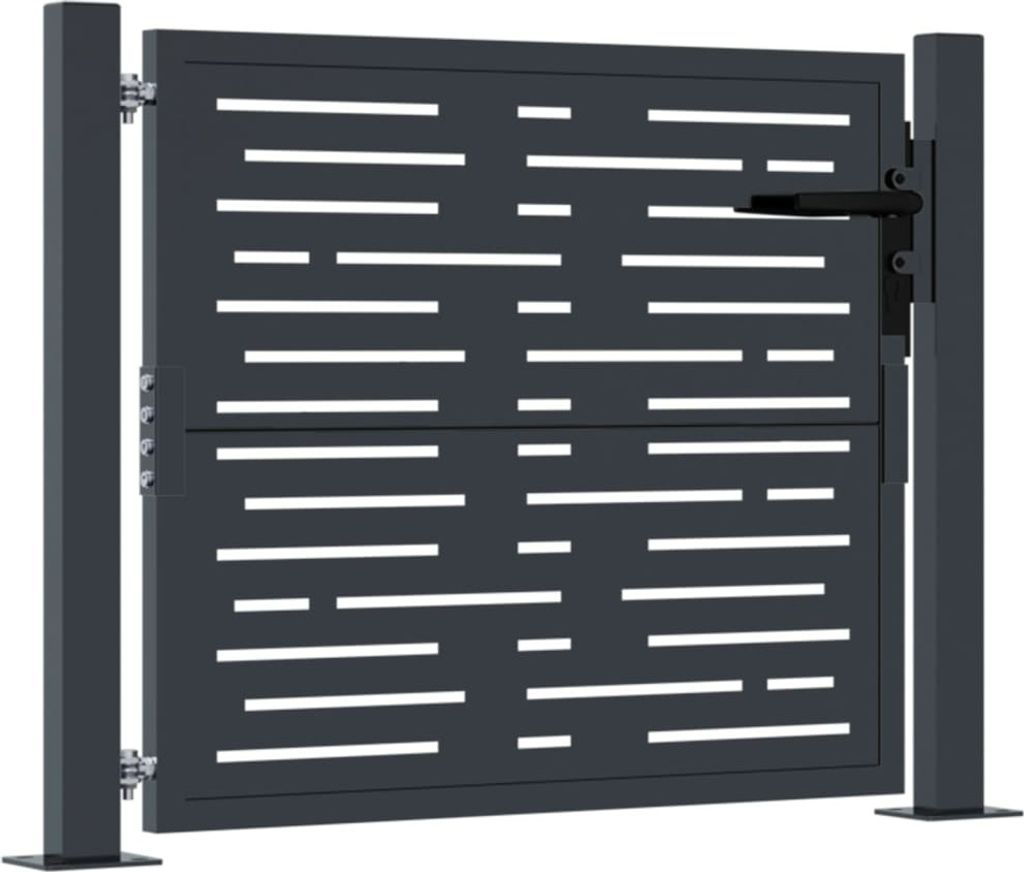 vidaXL Cancello da giardino antracite 105x80 cm in acciaio Immagine del prodotto 