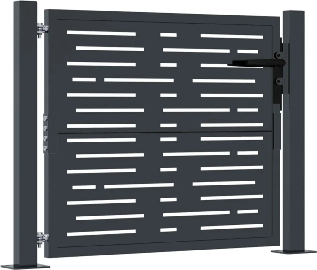 Portail de jardin vidaXL Anthracite 105x80 cm en Acier Design Carré