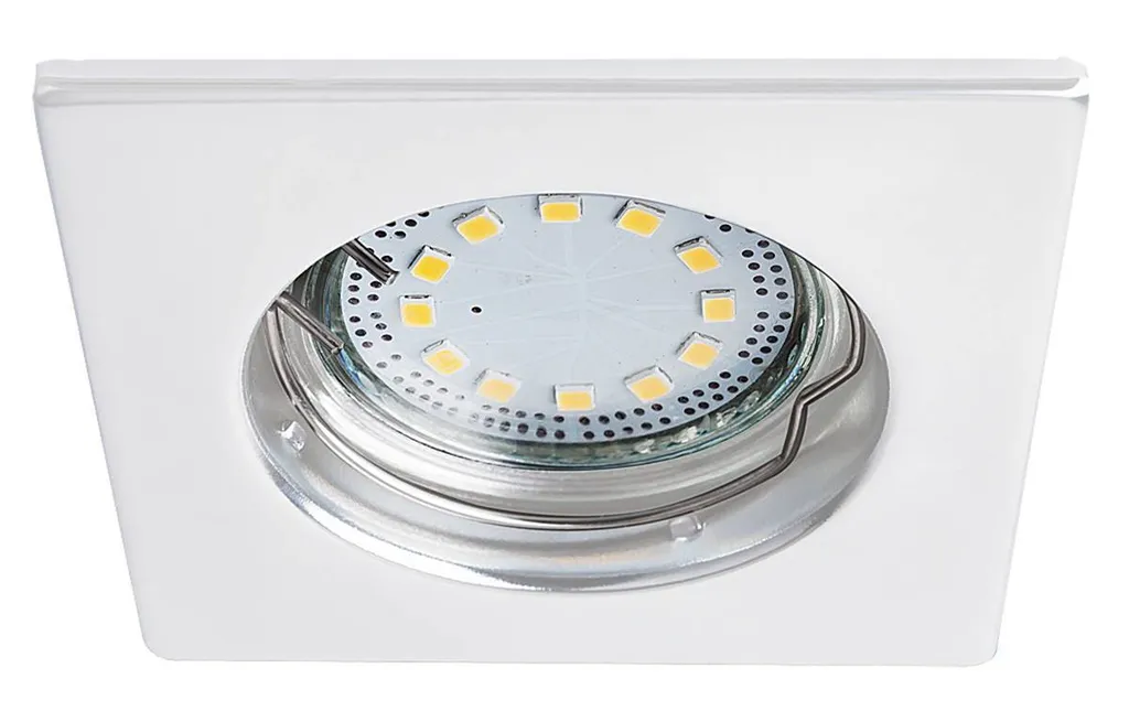 Lampe LED encastrée Lite en métal blanc L8cm H8cm IP44 pour plafond