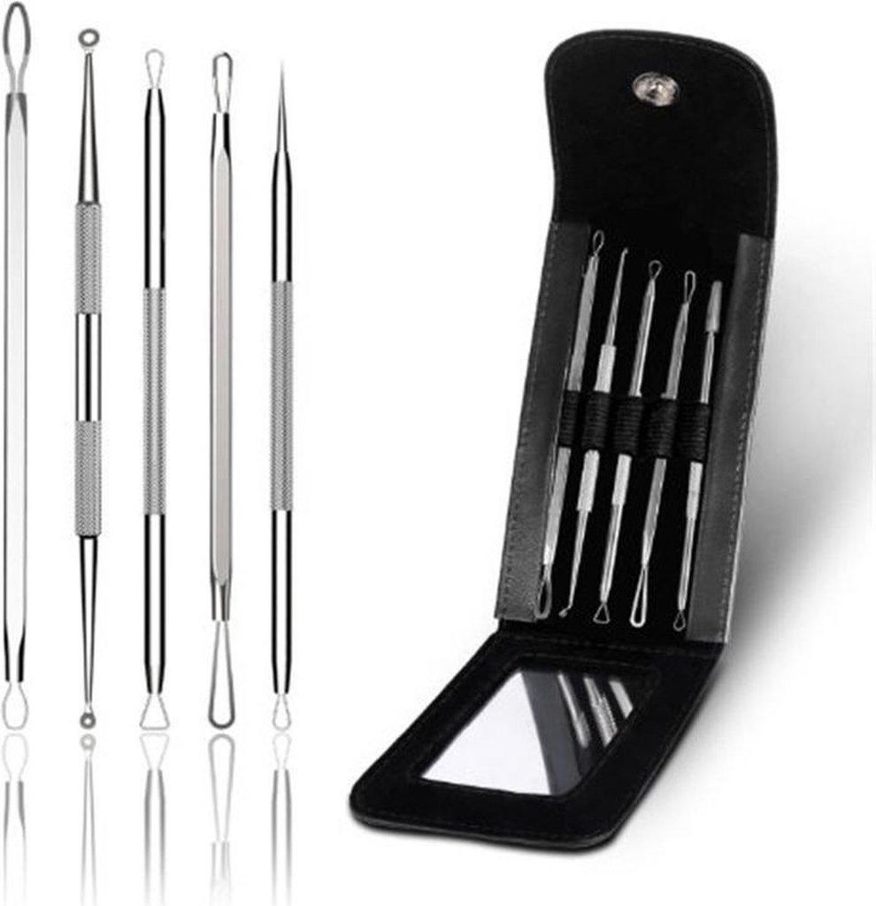 Jumadas – Entdecken Sie die perfekten Komedonenlöffel I für strahlende Haut – 5-teiliges Set gegen Mitesser | Im praktischen Aufbewahrungskof...