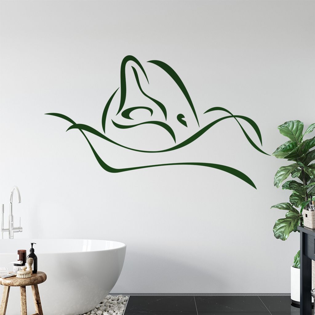 Delfin Linien - Delfine Wandtattoo in 6 Größen - Wandaufkleber Wall Sticker - Dekoration, Küche, Wohnzimmer, Schlafzimmer, Badezimmer