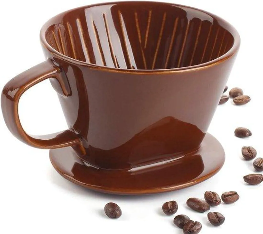 Filtre à café en céramique striée, isolation thermique et durable