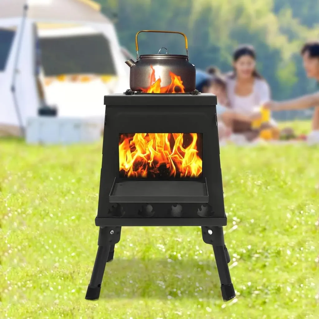 Réchaud à bois extérieur réglable type Rocket Stove avec accessoires
