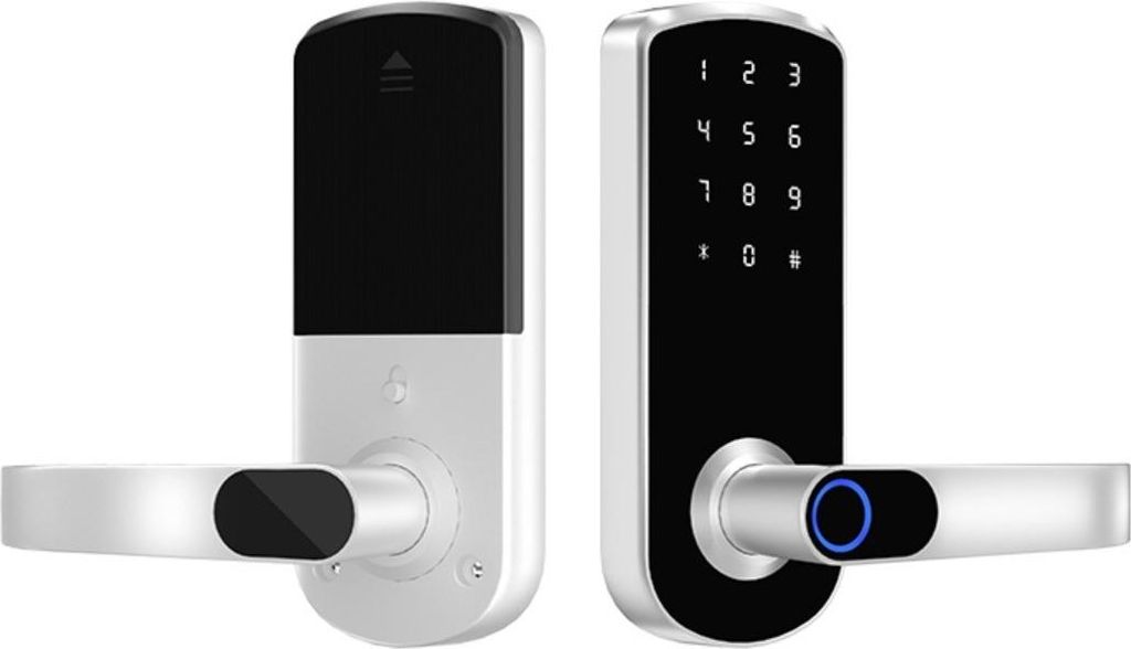 INF Smart Türschloss Fingerabdruck Tuya - TTLock Bluetooth für Haus, Wohnung Silber