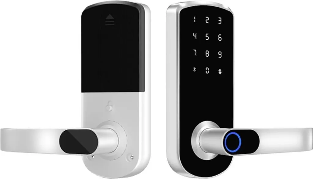 INF Serratura Intelligente per Porta Tuya - TTLock Bluetooth Biometrica per Casa, Appartamento, Hotel, Scuola D'argento