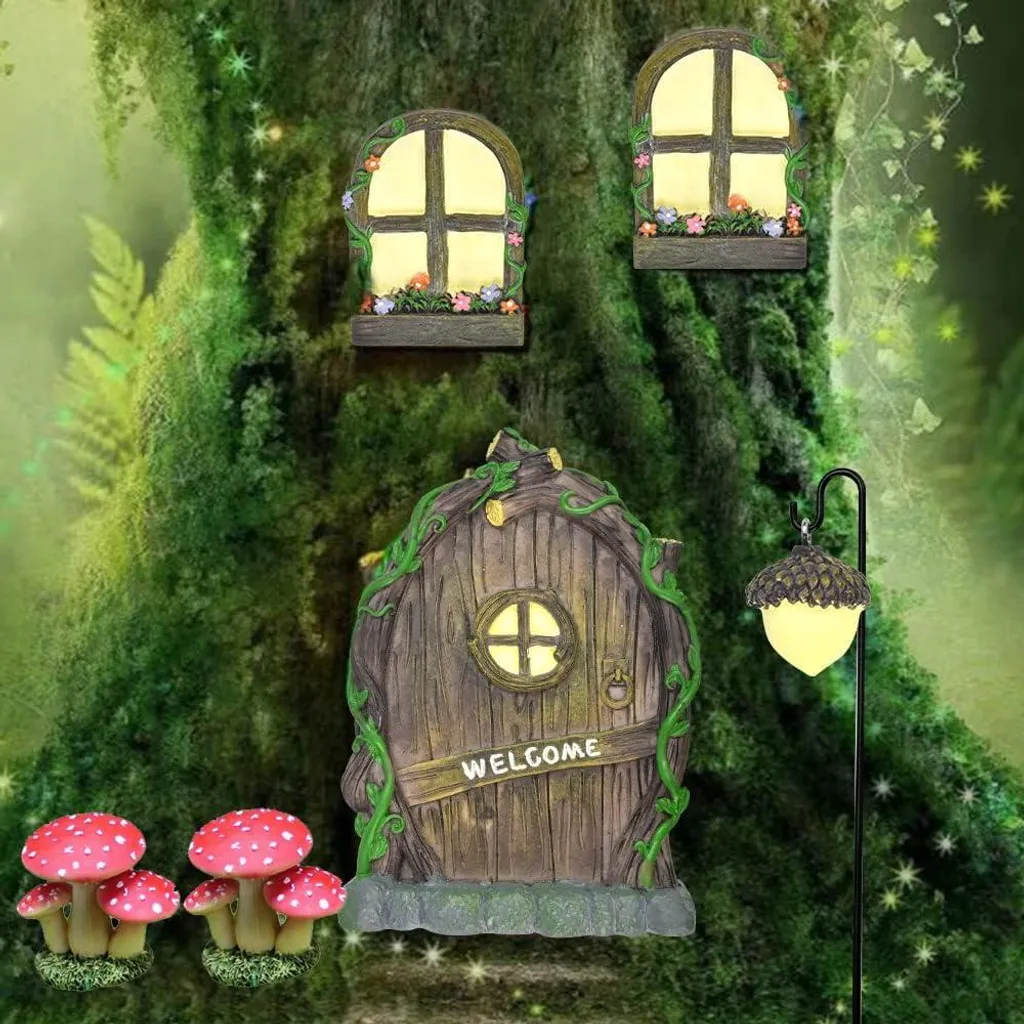 Créez un jardin de fées avec cette porte lumineuse et ses champignons