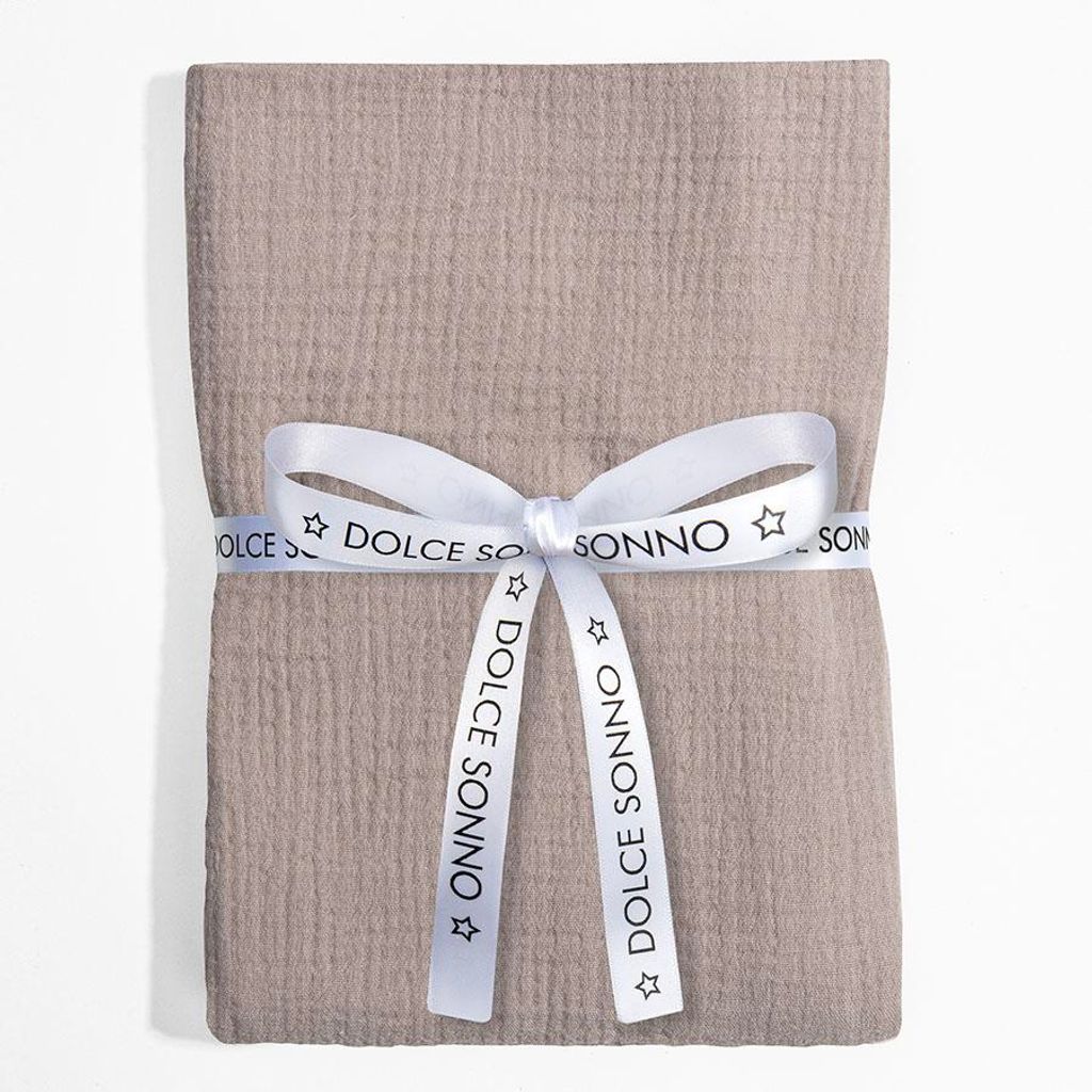 DOLCE SONNO Musselin Babydecke 110x110 – 100% Baumwolle – Musselin Windel – Baby Wickeltuch – Dusty Beige