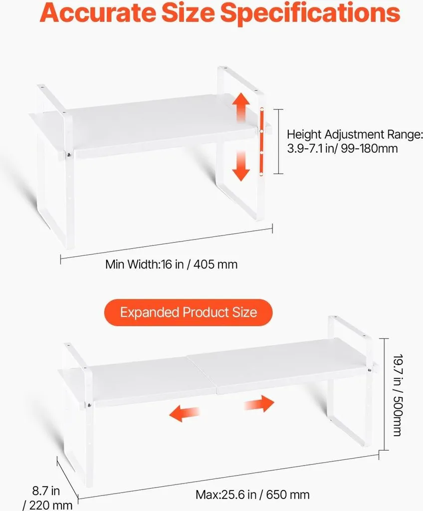 Étagère à épices de comptoir double étage en métal robuste pour cuisine
