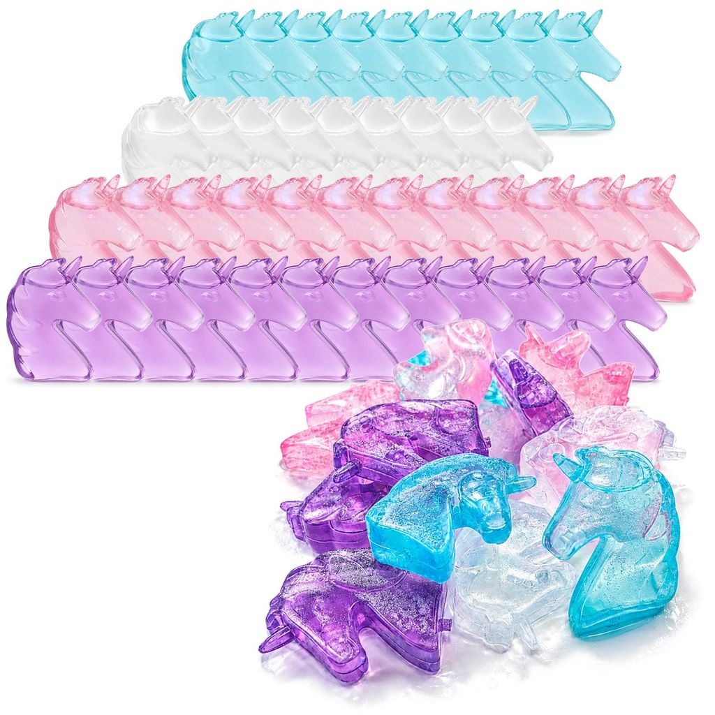 com-four® 56x Wiederverwendbare Eiswürfel in Einhorn-Form Produktbild 