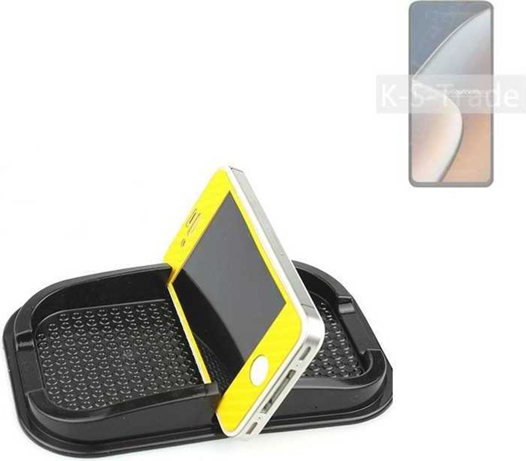 K-S-Trade Auto Anti Rutsch Matte Smartphone-Halter kompatibel mit HiSense Infinity H60 Zoom Haft Pad Armaturenbrett Handy-Halterung Silikon