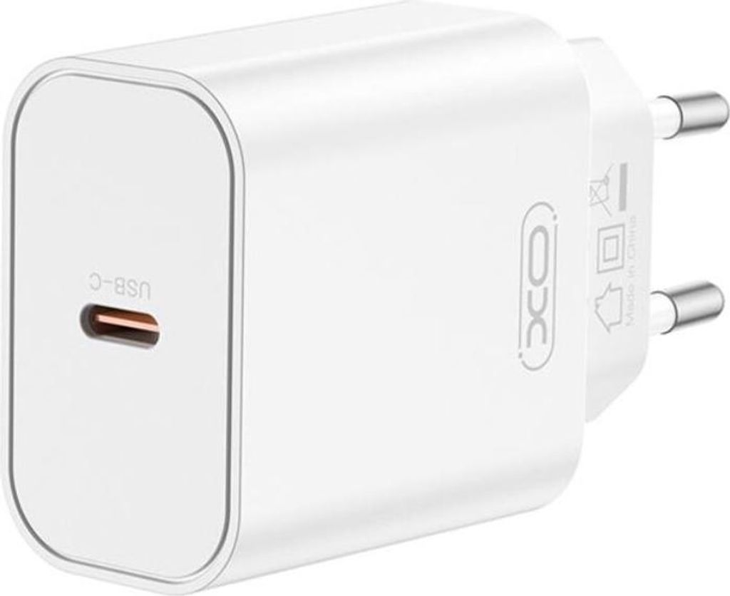 XO CE32 USB-C PD 20W Wandladegerät kompakt Reiseadapter Weiß