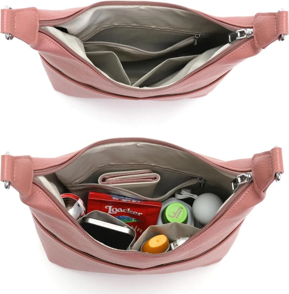 Borsa a Spalla Rosa Grande da Donna 40x31x11cm | Eleganza da Ufficio - 3