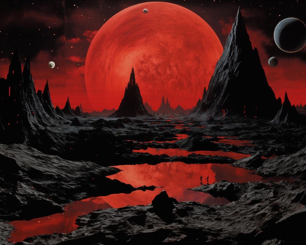 Plakat 50x40cm Vollmond in fernen Ländern