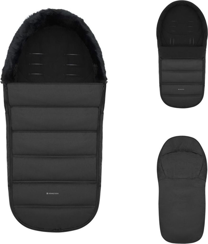 Kikka boo Fußsack Urban für Kinderwagen Reißverschluss Steppdesign Gurtöffnungen schwarz